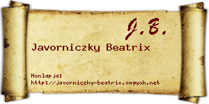 Javorniczky Beatrix névjegykártya