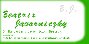 beatrix javorniczky business card